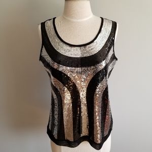 Once 1 again glitter sleeveless tank top
